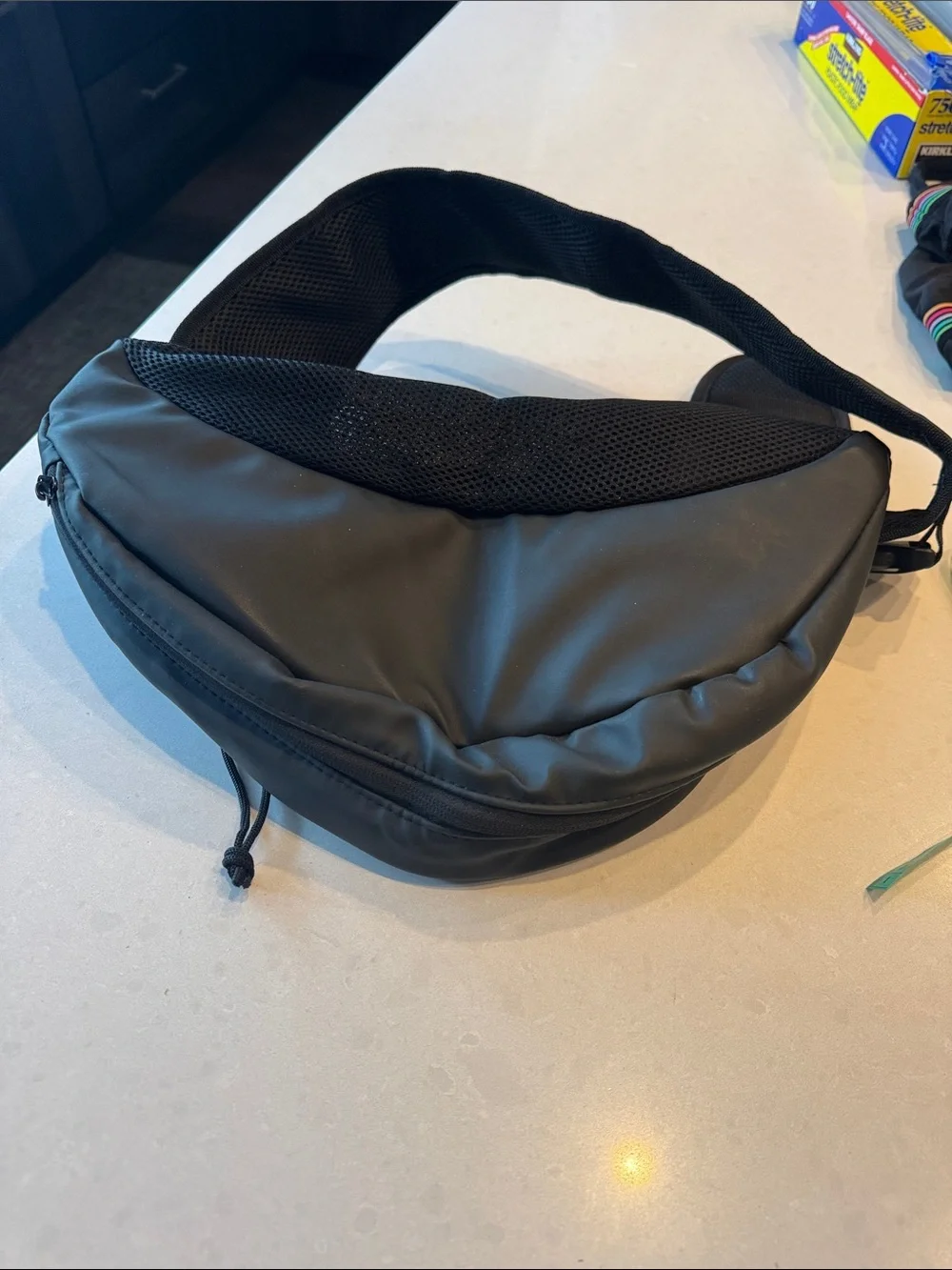 Mesh Pet Sling Carrier — Black and Gray Comfortable Hands-Free Dog Carrier